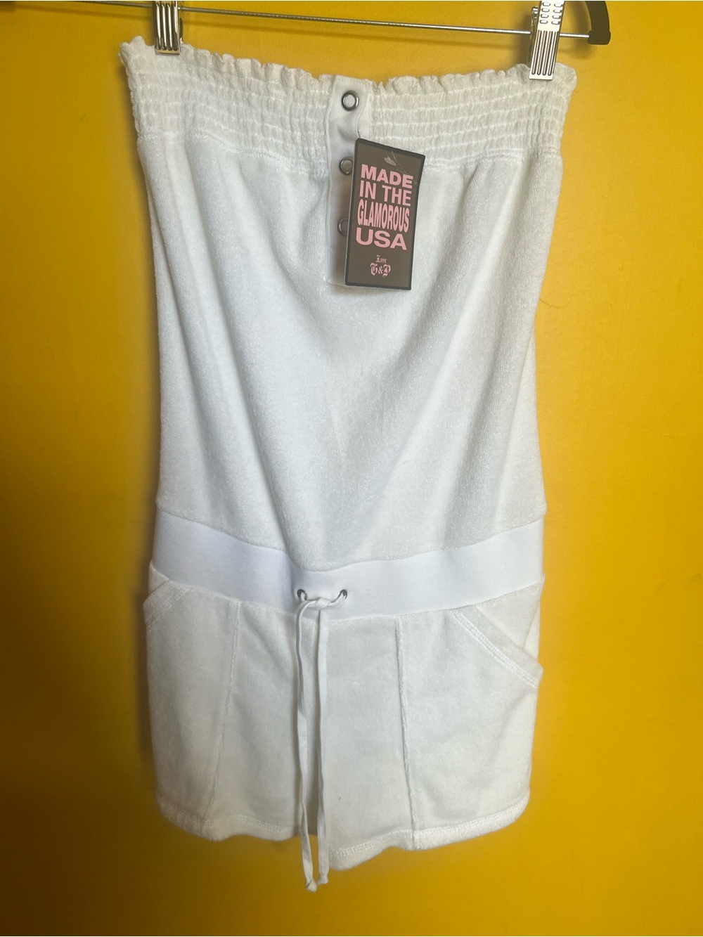 Vintage Juicy Couture White Terry Romper Small NWT Y2K Hamptons Size Small